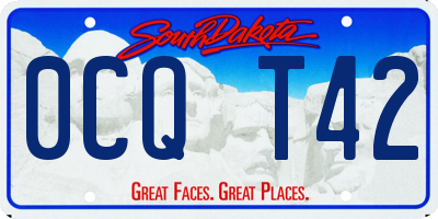 SD license plate 0CQT42