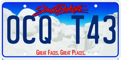 SD license plate 0CQT43