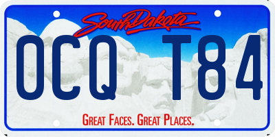SD license plate 0CQT84