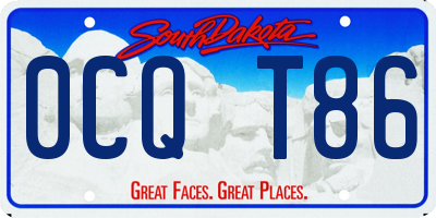 SD license plate 0CQT86