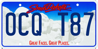 SD license plate 0CQT87