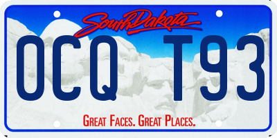 SD license plate 0CQT93
