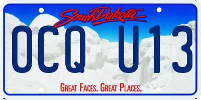 SD license plate 0CQU13
