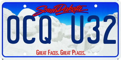SD license plate 0CQU32