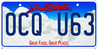 SD license plate 0CQU63