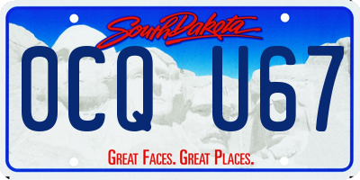 SD license plate 0CQU67