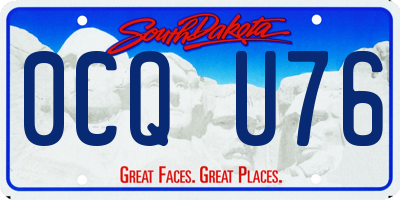 SD license plate 0CQU76