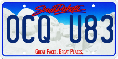 SD license plate 0CQU83