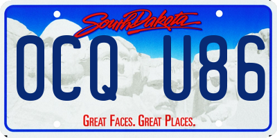 SD license plate 0CQU86