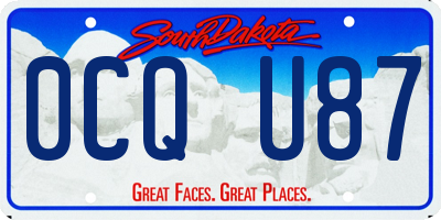 SD license plate 0CQU87