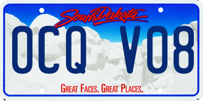 SD license plate 0CQV08