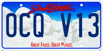 SD license plate 0CQV13