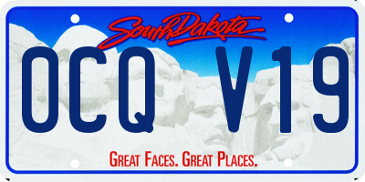 SD license plate 0CQV19