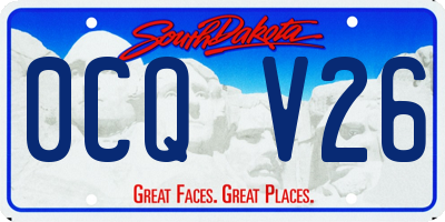 SD license plate 0CQV26
