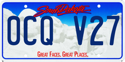 SD license plate 0CQV27