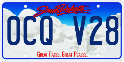 SD license plate 0CQV28