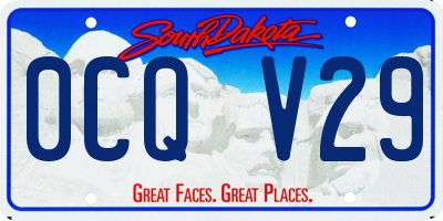 SD license plate 0CQV29