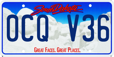SD license plate 0CQV36