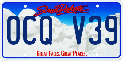 SD license plate 0CQV39