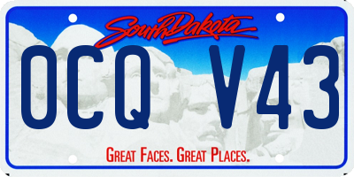 SD license plate 0CQV43