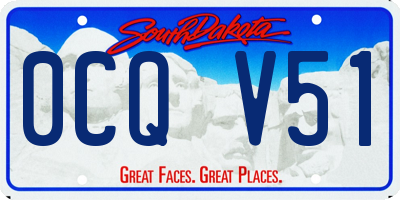 SD license plate 0CQV51