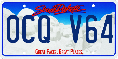 SD license plate 0CQV64