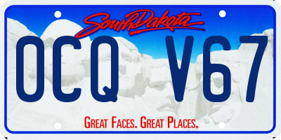 SD license plate 0CQV67