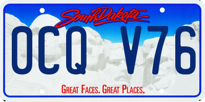 SD license plate 0CQV76