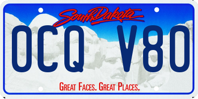 SD license plate 0CQV80