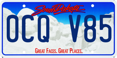 SD license plate 0CQV85