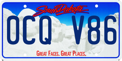 SD license plate 0CQV86