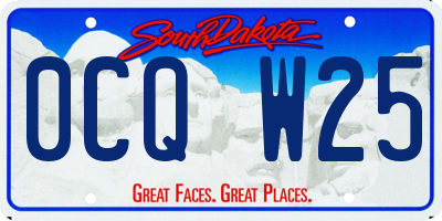 SD license plate 0CQW25