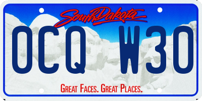 SD license plate 0CQW30