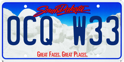 SD license plate 0CQW33