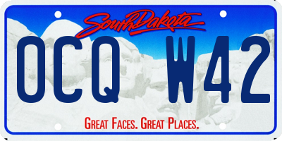 SD license plate 0CQW42