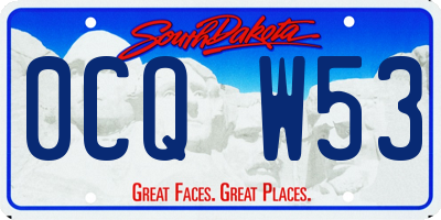 SD license plate 0CQW53