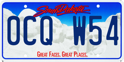 SD license plate 0CQW54