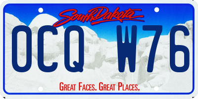 SD license plate 0CQW76