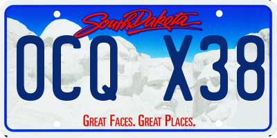 SD license plate 0CQX38
