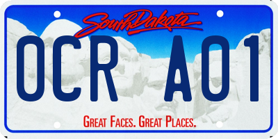 SD license plate 0CRA01