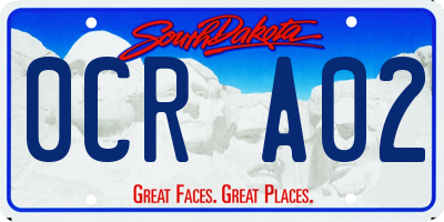 SD license plate 0CRA02