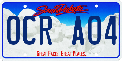 SD license plate 0CRA04