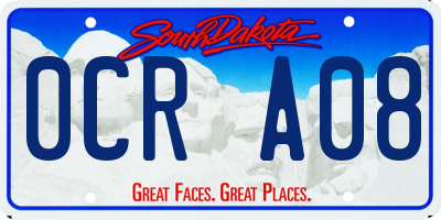 SD license plate 0CRA08