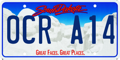 SD license plate 0CRA14