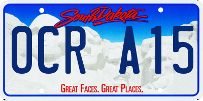 SD license plate 0CRA15