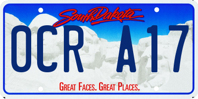 SD license plate 0CRA17