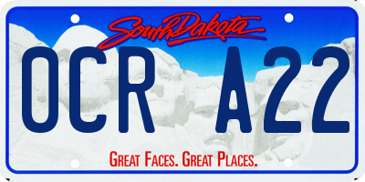 SD license plate 0CRA22