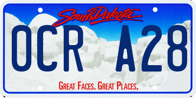 SD license plate 0CRA28