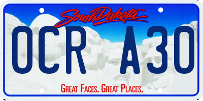 SD license plate 0CRA30