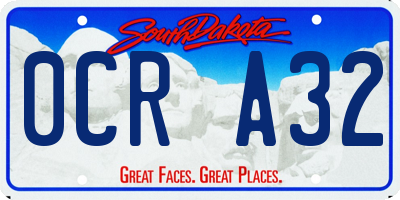 SD license plate 0CRA32